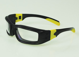 Panzer™ Sealed Safety Glasses w/ Black/Yellow Frame & Clear Anti-Fog Lens